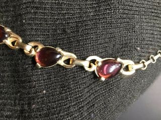 Vintage Barclay Gold Tone Purple Glass Costume Necklace 3