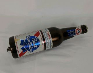 Vintage Bar Pabst Blue Ribbon Full Size Bottle Shaped Metal Beer Bottle Opener