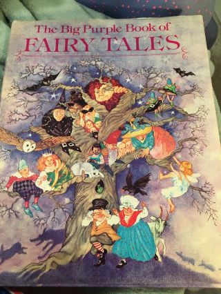 Vintage 1984 The Big Purple Book Of Fairy Tales Illustrated Hc Dj Simon Schuster
