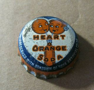 Heart O Orange Soda Bottle Cap Vintage Cork Crown Michigan Check Variations