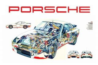 Porsche Poster Auto Race Car Image 924 Carrera Gts Le Mans - Print