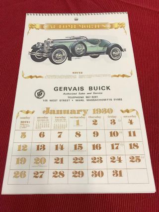 1930 & 1931 Gervais Buick Automotive Calendars,  Ware,  Ma