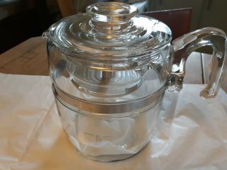 Vintage Pyrex Flameware Clear Glass 9 Cup 7759 Percolator Coffee Pot Perfection