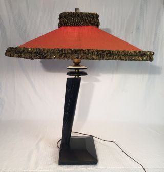 1950’s Atomic Era Moss Large Table Lamp Asian Mid Century Design Huge