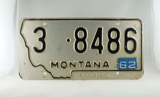 1962 Montana Passenger License Plate - 1959 Base -