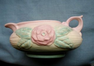 Vintage Hull Matt Pottery Camellia Open Rose Creamer 111 - 5 "