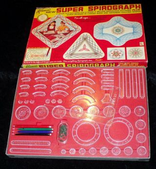 Kenner’s Spirograph Vintage 1969 Complete Art Drawing Set Red Tray