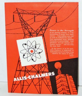 Vtg 1956 Allis - Chalmers Atomic Energy Commission Brochure Chicago Reactor Plant