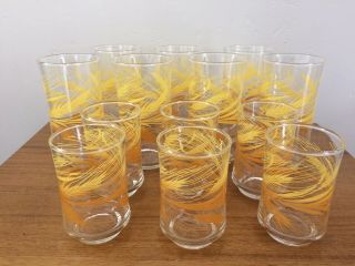 Set Of 13 Vintage Libbey Golden Wheat Drinking Glasses,  10 Oz/6oz