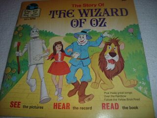 Walt Disney The Wizard Of Oz Record And Book.  1978 45 33 1/3