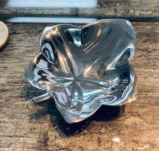 Collectible Vintage Designer Tiffany & Co.  Makers Sterling Silver Leaf Ring Tray