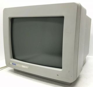 Atari Sm124 Computer Crt Monitor Monochrome Display 1985