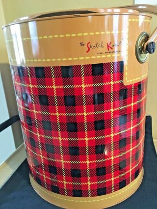 Vintage Hamilton The Skotch Kooler,  4 Gallon,  Red Plaid - Tartan,  1950 