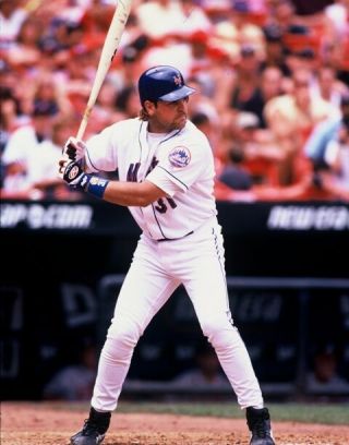 2000 Mike Piazza York Mets Baseball Action Glossy Photo 8x10 Picture Swing