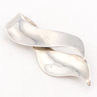 Vtg Sterling Silver - Mexico Taxco Modern Twisted Solid Brooch Pin - 14.  5g
