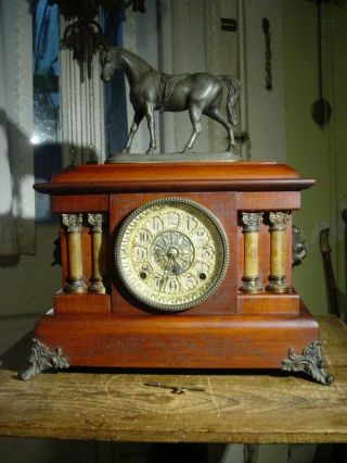 Antique Rare Seth Thomas 1900 " Prince " Adamantine Horse Statue Clock