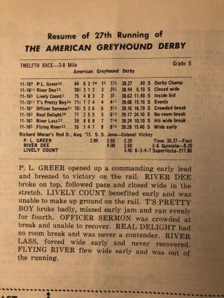 2 1976 Taunton Greyhound Programs Derby Trials and PL Greer Article 3