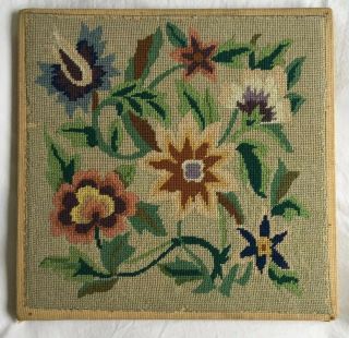 Old Pretty Vintage Needlepoint Floral Tapestry Cushion Picture Project?