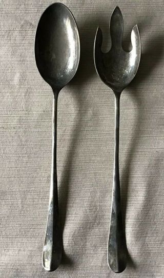 Vintage Silver/silver Plate (?) Serving Spoons 12 1/2 Inches Long