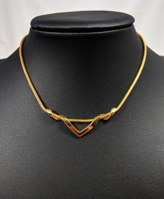 Vintage Jewellery Trifari Gold - Tone Snake Chain Choker Necklace