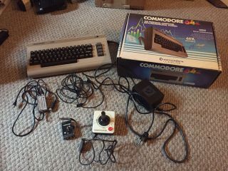 Vintage Commodore 64 Personal Computer With Box Powers On