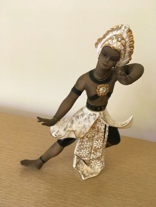 Mid Century Ceramic Siam Dancer Figurine Asian