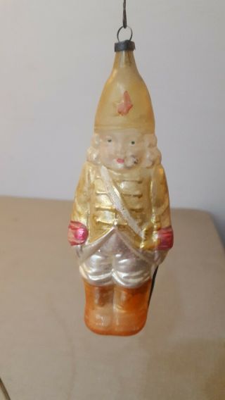 Rare Antique Vintage German Glass Figural " Girl Soldier With A Sash ".