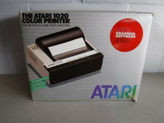 Vintage 1982 Atari 1020 Color Printer W/ Graphics Cassette Software Cib