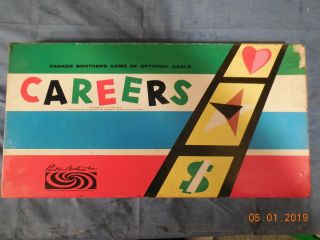 Parker Brothers Careers 1958 Vintage Board Game Complete Game.