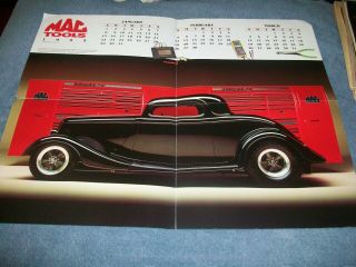 Mac Tools 1995 Vintage Poster Calendar With 1933 Ford 3 - Window Coupe Hot Rod