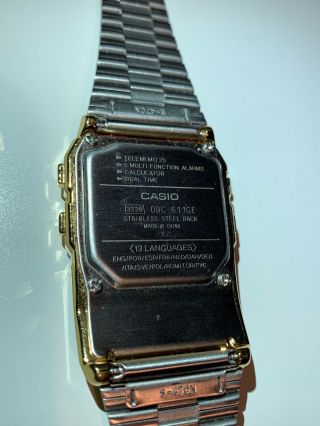 DBC - 611GE Gold Casio Steel Watch DataBank Calculation Digital Vintage Alarm 2