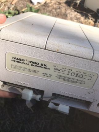 Vintage Tandy 1000 EX Personal Computer 25 - 1050b 2