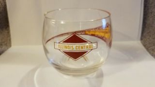 Vintage Illinois Central Railroad Low Ball Glass