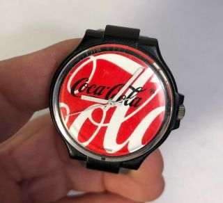 Vintage Swatch Swiss Coca Cola Watch 1980’s Red Dial Coke 2