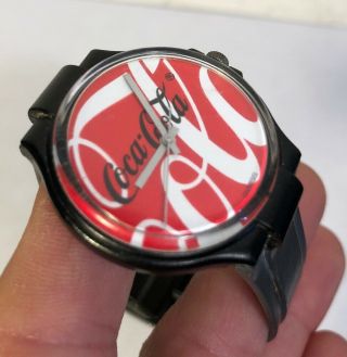 Vintage Swatch Swiss Coca Cola Watch 1980’s Red Dial Coke 3