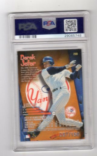 1997 Circa Rave Derek Jeter /150 PSA 9 POP 3 Very Rare York Yankees 2