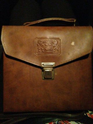 Vtg 1970s Irvinware Leather Travel Companion Mini Portable Travel Bar Flask Case