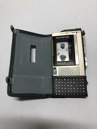 Vintage Olympus Pearlcorder L200 Handheld Microcassette Recorder -