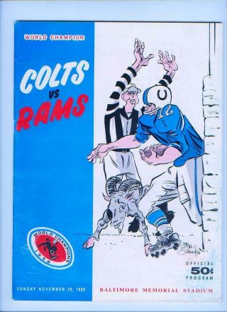 1959 Baltimore Colts - Los Angeles Rams Football Program