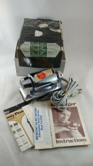 Vintage Oster Stim - U - Lax Personal Massager 103 - 01a With Box Paperwork