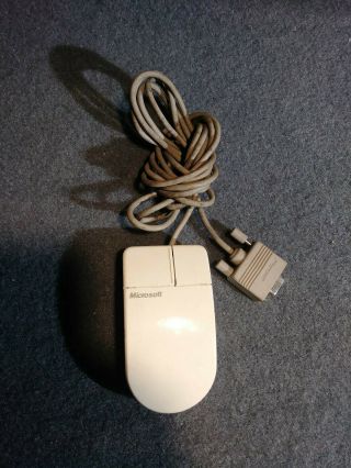 Vintage Microsoft Mouse With Serial Mouse Interface Db9 Rs - 232 9 - Pin Ps/2 Compat