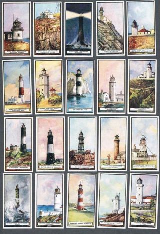 1926 Wills’s Cigarettes Lighthouses Tobacco Cards Complete Set Of 50