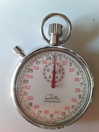 Vintage Chateau Mechanical Wind Up Stopwatch Shock Resistant Swiss