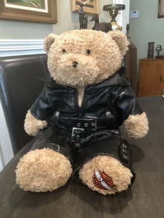 18” Harley Davidson 2003 Teddy Bear With Jacket And Chaps