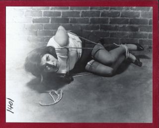 1960 Vintage Nude Photo Perky Breasts Tied Up Kinbaku Kidnapped Pinup In Dungeon