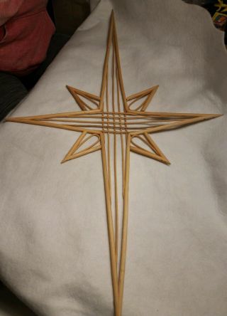 Vintage - Handmade Wicker / Rattan Star Of Bethlehem 35 " Tall 20 " Wide