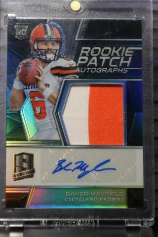 2018 Spectra Baker Mayfield Rookie Patch Auto Autograph Rc 67/99 Browns Ga