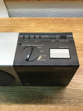 Vintage SONY Dream Machine FM/AM Digital Alarm Clock Radio Model ICF - C30W 3