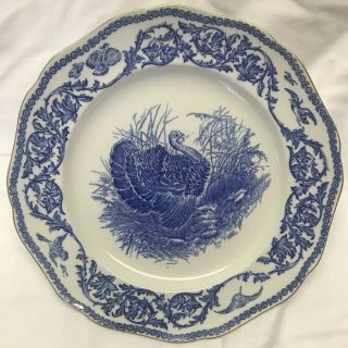 Antique Flow Blue Turkey Plate Cauldon England 10 "