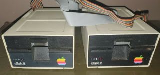 Two Apple Computer Disk Ii 5.  25 Floppy Drives